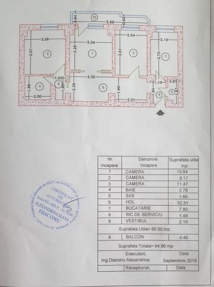 Apartament cu 3 camere decomandat, mobilat în Sebastian