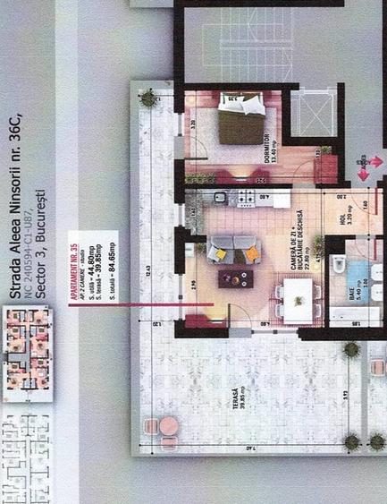 Apartament cu 2 camere decomandat, mobilat în 1 Decembrie 1918