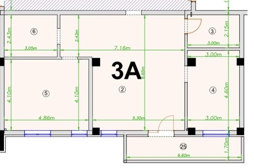 Apartament cu 3 camere semidecomandat în Central