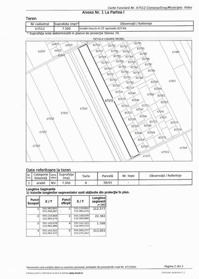 Teren extravilan pe strada Oituz, apartine de primaria Vidra,16euro m2 - 2