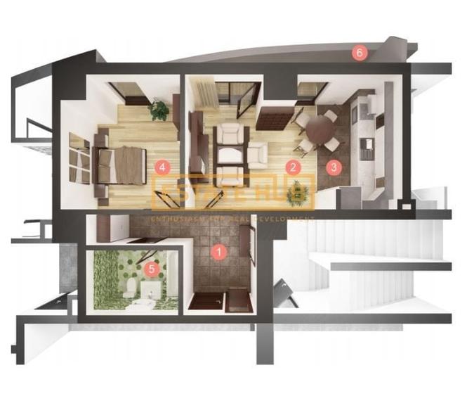 Apartament cu 2 camere semidecomandat în Mănăștur