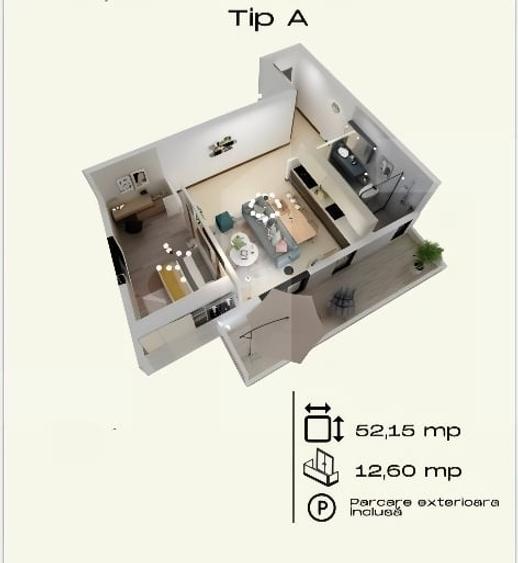 Apartament 2 camere Torontalului Bloc Nou - 1