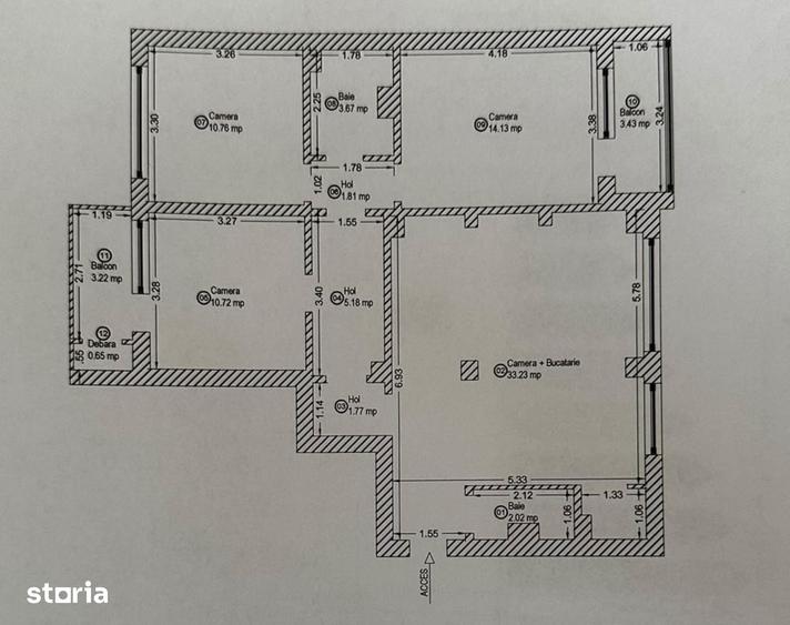Apartament cu 4 camere decomandat în Circumvalațiunii
