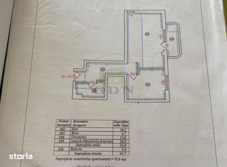 Apartament cu 2 camere semidecomandat în Nord