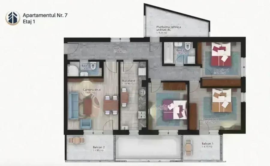 Apartament cu 4 camere decomandat în Ștefan cel Mare
