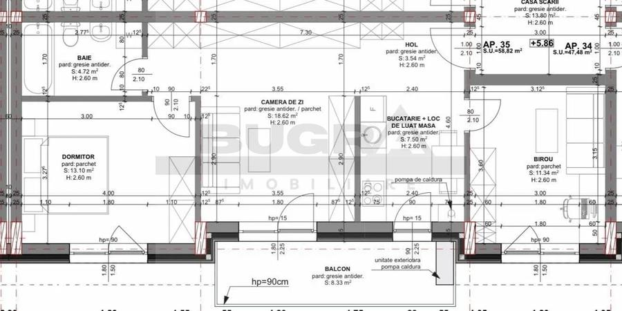 Apartament cu 3 camere în Chinteni