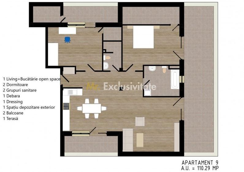 Apartament cu 2 camere în Central