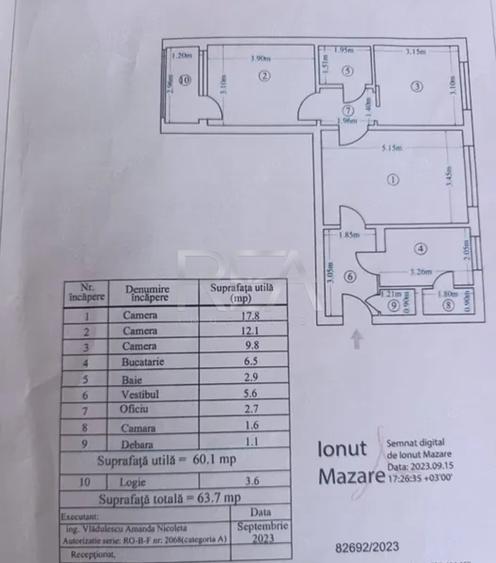 Apartament cu 3 camere semidecomandat, mobilat în Nicolae Grigorescu