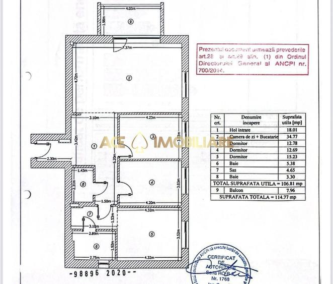 Apartament cu 3 camere, mobilat în Domenii