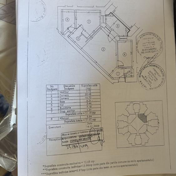 Apartament cu 2 camere semidecomandat în Central