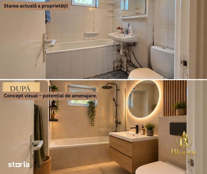 Apartament cu 2 camere semidecomandat în Țiglina 3