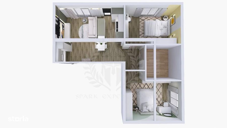 Apartament cu 3 camere, mobilat în Gheorghe Doja