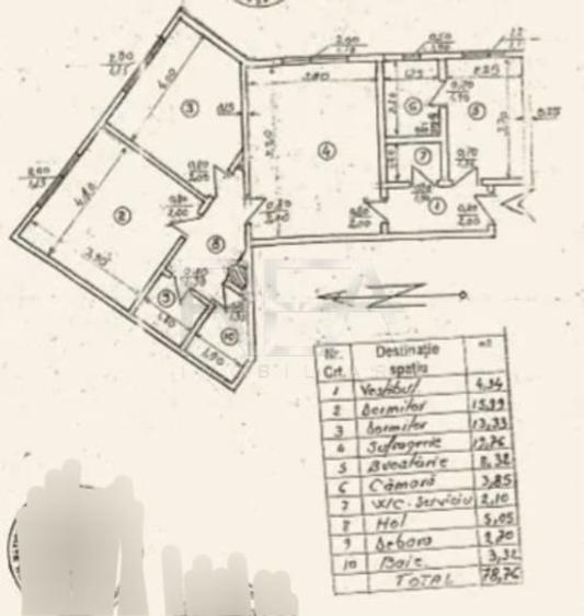 Apartament cu 3 camere semidecomandat, mobilat în Drumul Sării