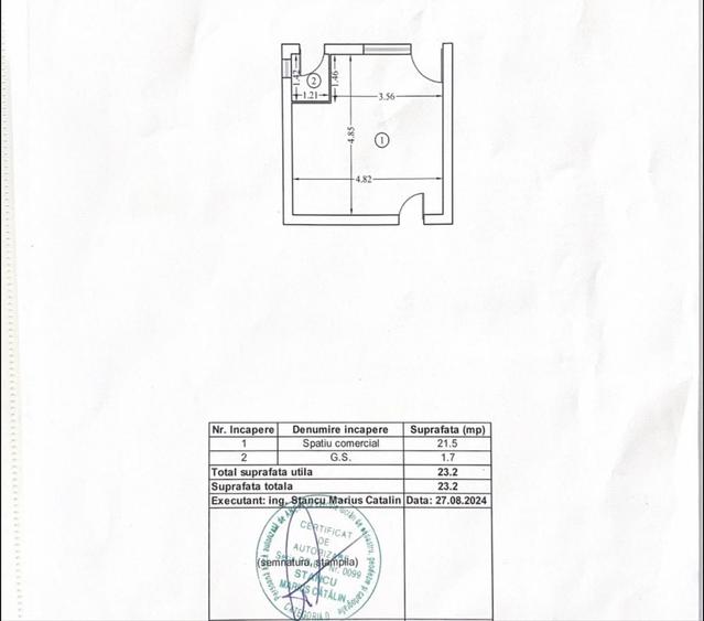 Spațiu comercial, de 23 mp, în Tunari