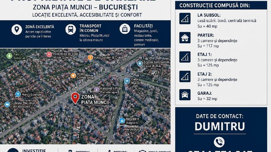 PIATA MUNCII, Vila de lux cu teren 320 mp - 1