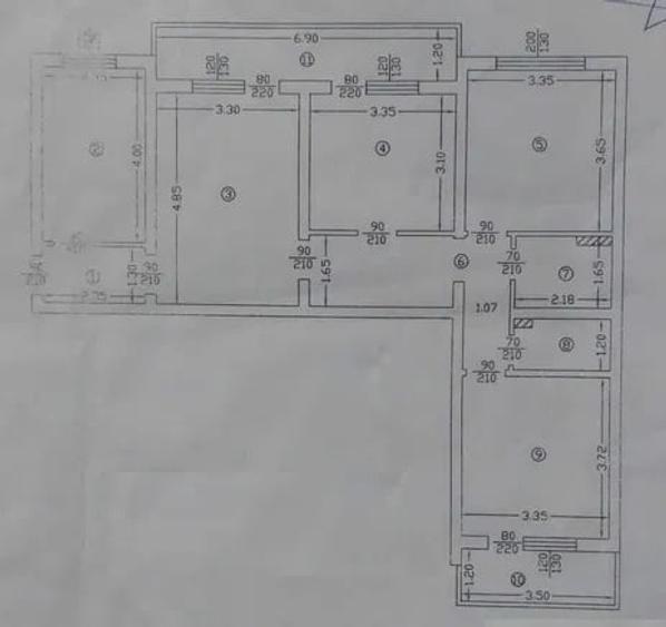 Apartament cu 4 camere semidecomandat, mobilat în Tătărași