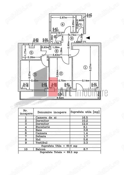Apartament cu 3 camere decomandat în Lacul Tei