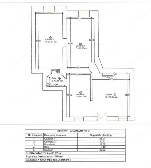 Apartament cu 3 camere semidecomandat în Ultracentral