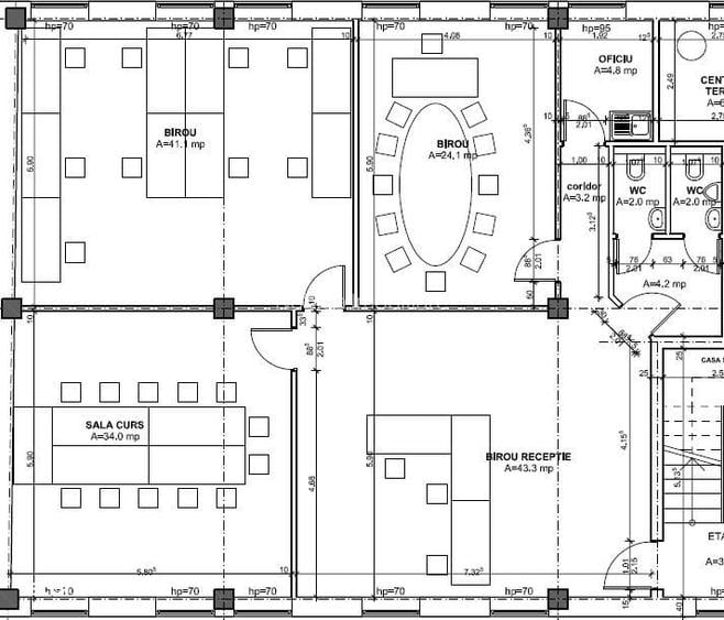 150 mp birouri de inchiriat 4 camere, Calea Dumbravii, 12 /mp