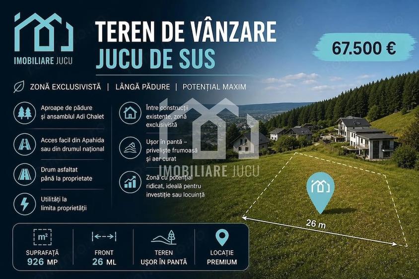 Teren de 926 mp, în Jucu
