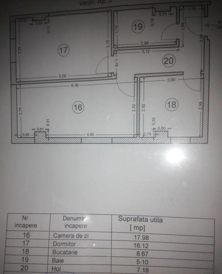 Apartament cu 3 camere decomandat în Central