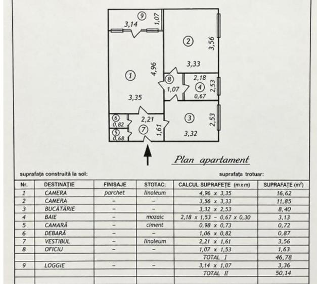 Apartament cu 2 camere circular, mobilat în Drumul Taberei