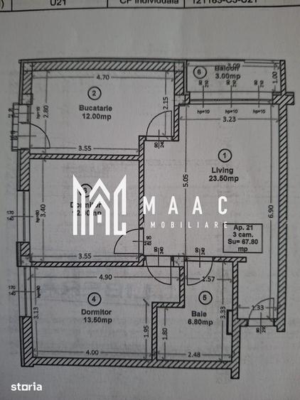 Apartament cu 3 camere decomandat în Turnișor