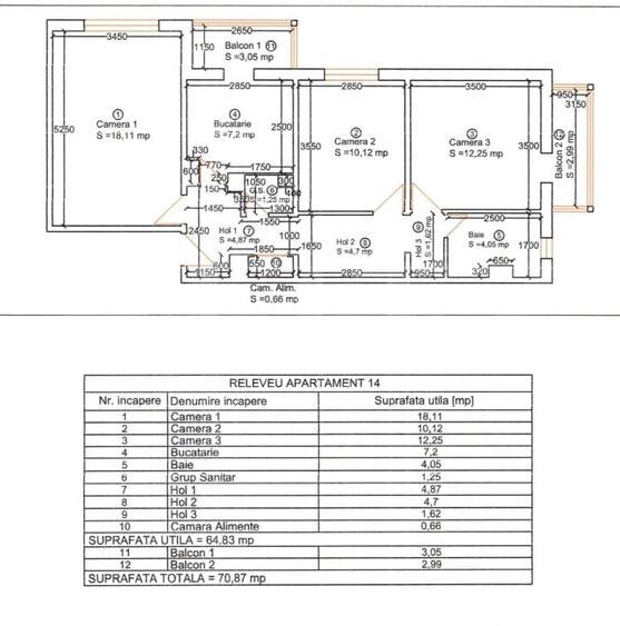 Apartament 3 camere, Decomandat, zona Soarelui - 1