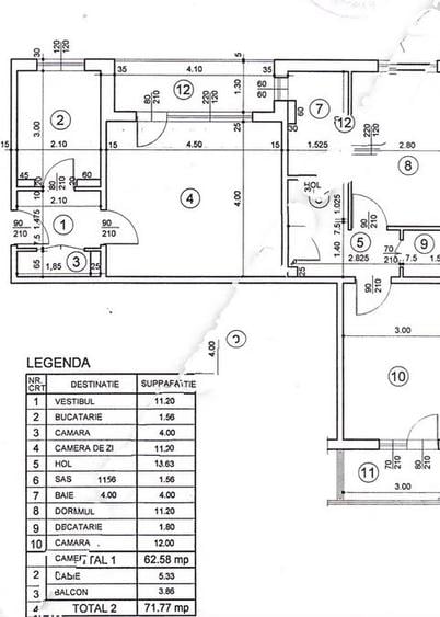 Apartament cu 3 camere decomandat în Iancului