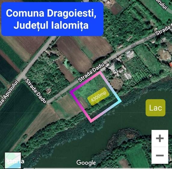 Teren intravilan 4300mp cu deschidere la lac din curte. - 1