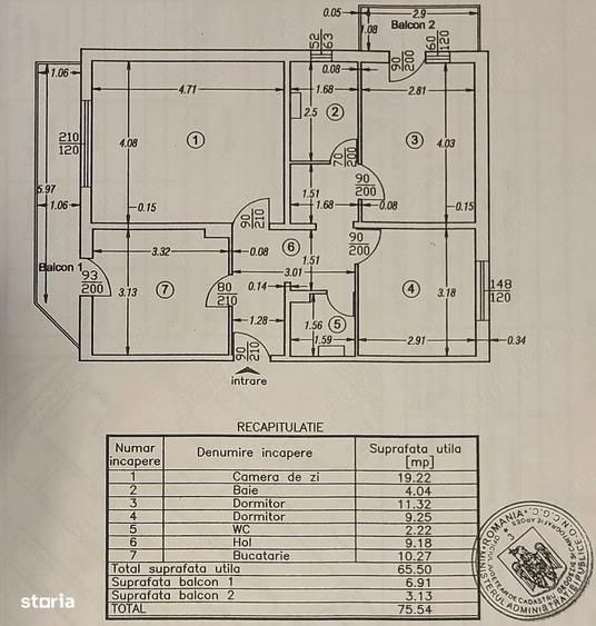 Apartament cu 3 camere decomandat în Central