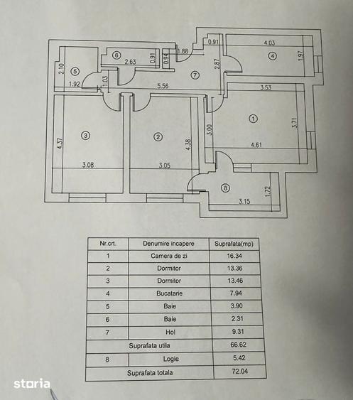 Apartament cu 3 camere în Chiajna