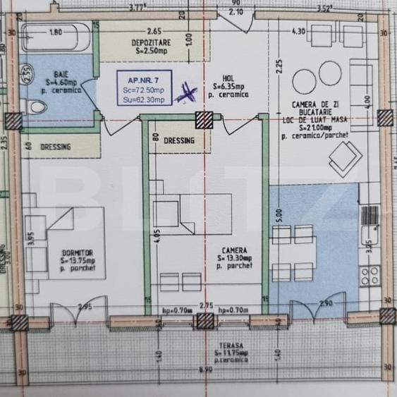 Apartament 3 camere, 62,30 mp + terasă, Zona de Sud, finisaje premium - 10