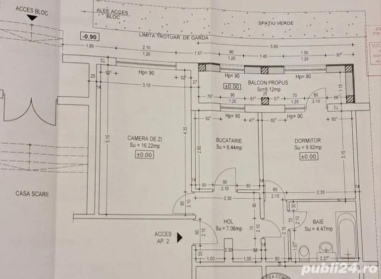 Apartament cu 2 camere decomandat în Palas
