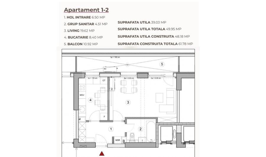 Studio 49.95 mp intr-un ansamblu cu 0% Comision la Achizitie - 2