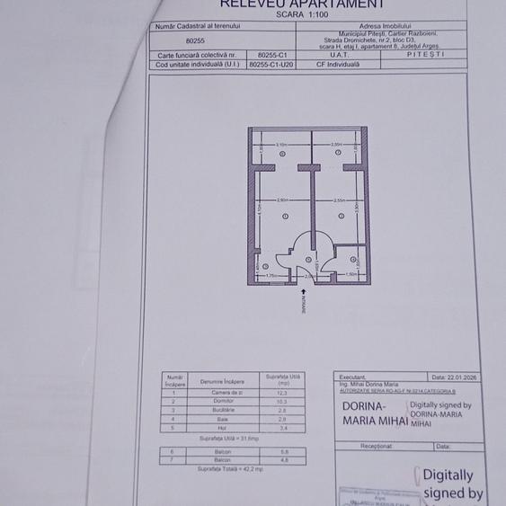 Apartament cu 2 camere decomandat în Smeura