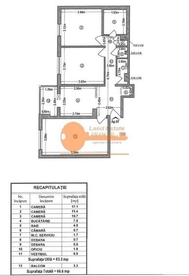Apartament cu 3 camere decomandat în Crângași