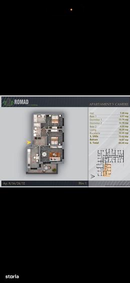 Apartament 3 camere84,49 mp|Compartimentare excelenta | Premium - 3