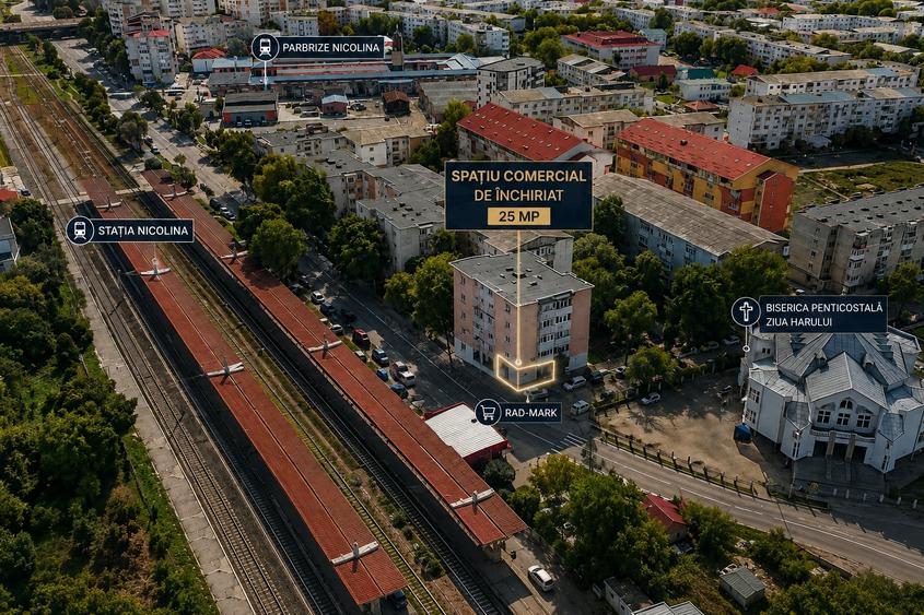 Spațiu comercial, de 25 mp, în Nicolina