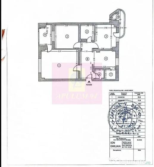 Apartament cu 3 camere decomandat în Unirii