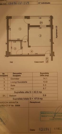 Apartament cu 2 camere decomandat în Central