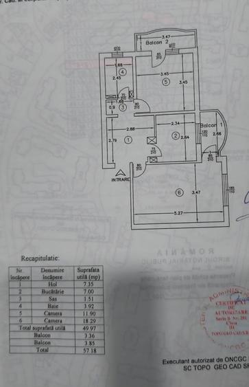 Apartament cu 2 camere decomandat în Dancu