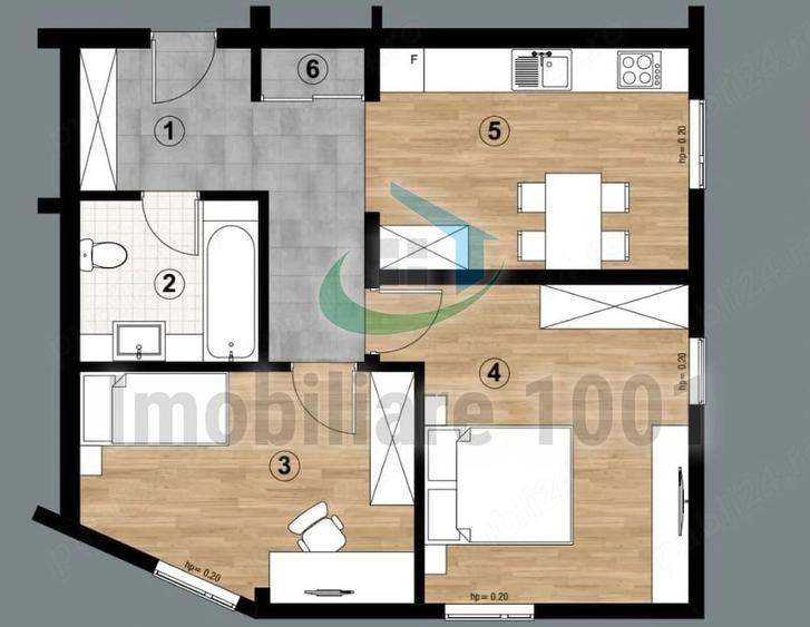 Apartament cu 3 camere, imobil nou, mansarda, zona centrala - 14