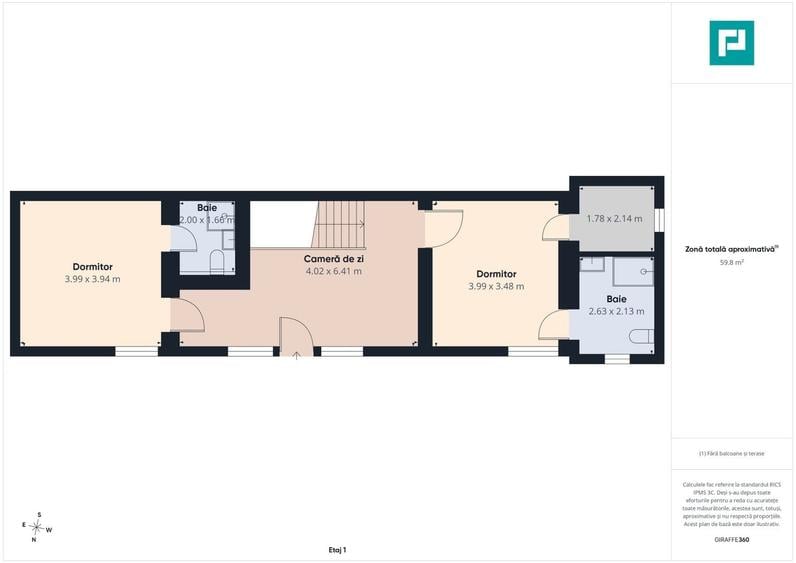 Apartament spațios cu 3 camere, zona centrală - 26
