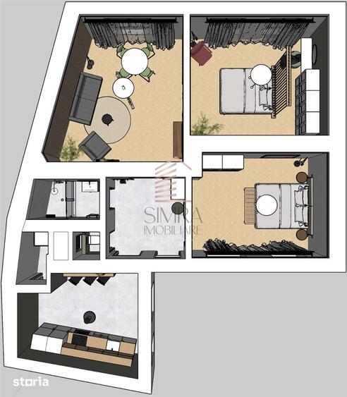 Apartament cu 3 camere în Orașul Nou