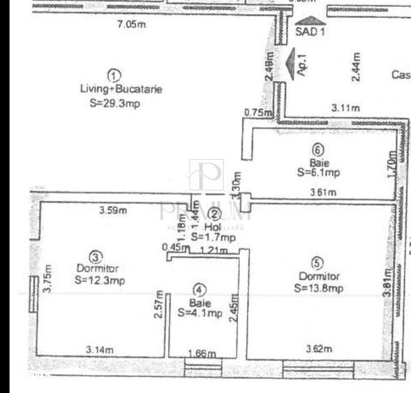 Apartament cu 3 camere în Braytim