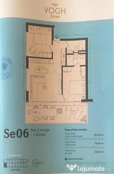 Apartament cu 3 camere decomandat în Mangalia
