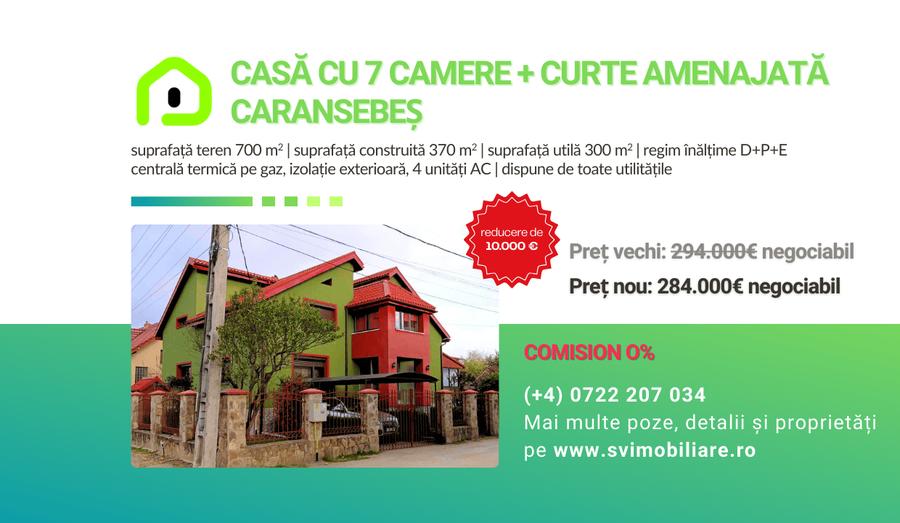 Casă individuală cu 7 camere cu Garaj în Caransebeș