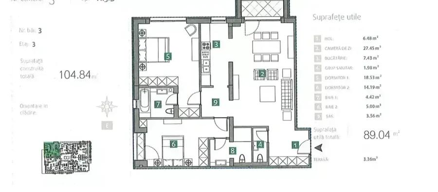 Apartament 3 camere, 3 bai, balcon, langa lac, metrou, bloc nou - 9