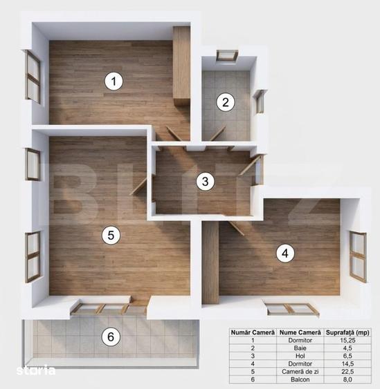 Apartament cu 3 camere decomandat în Central